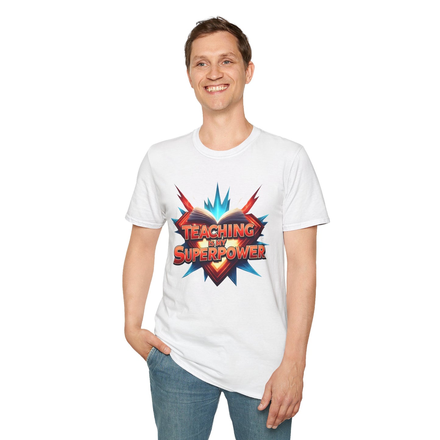 Teaching is my Superpower - Prominent Educator Men - Teacher Tribute Tee