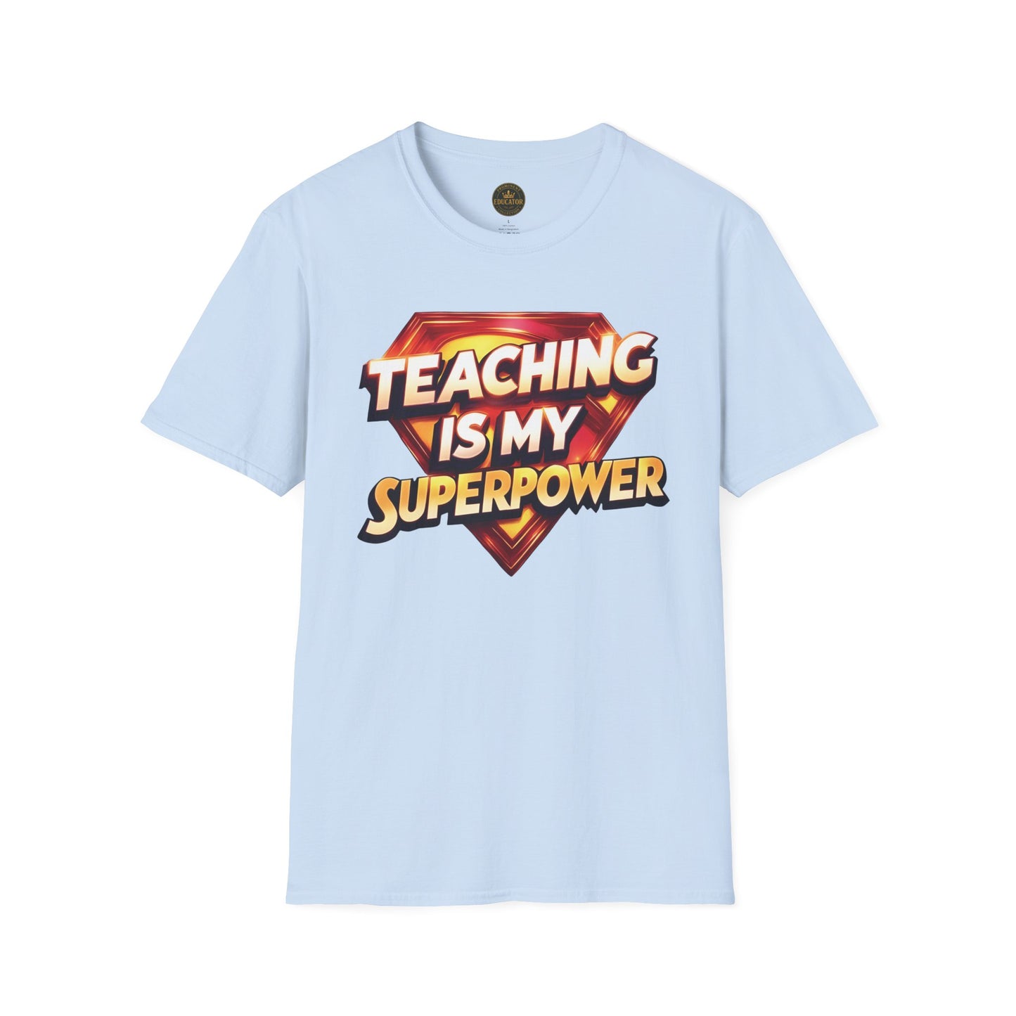 Prominent Educator Men Teaching is my Superpower - Teacher Tribute Tee