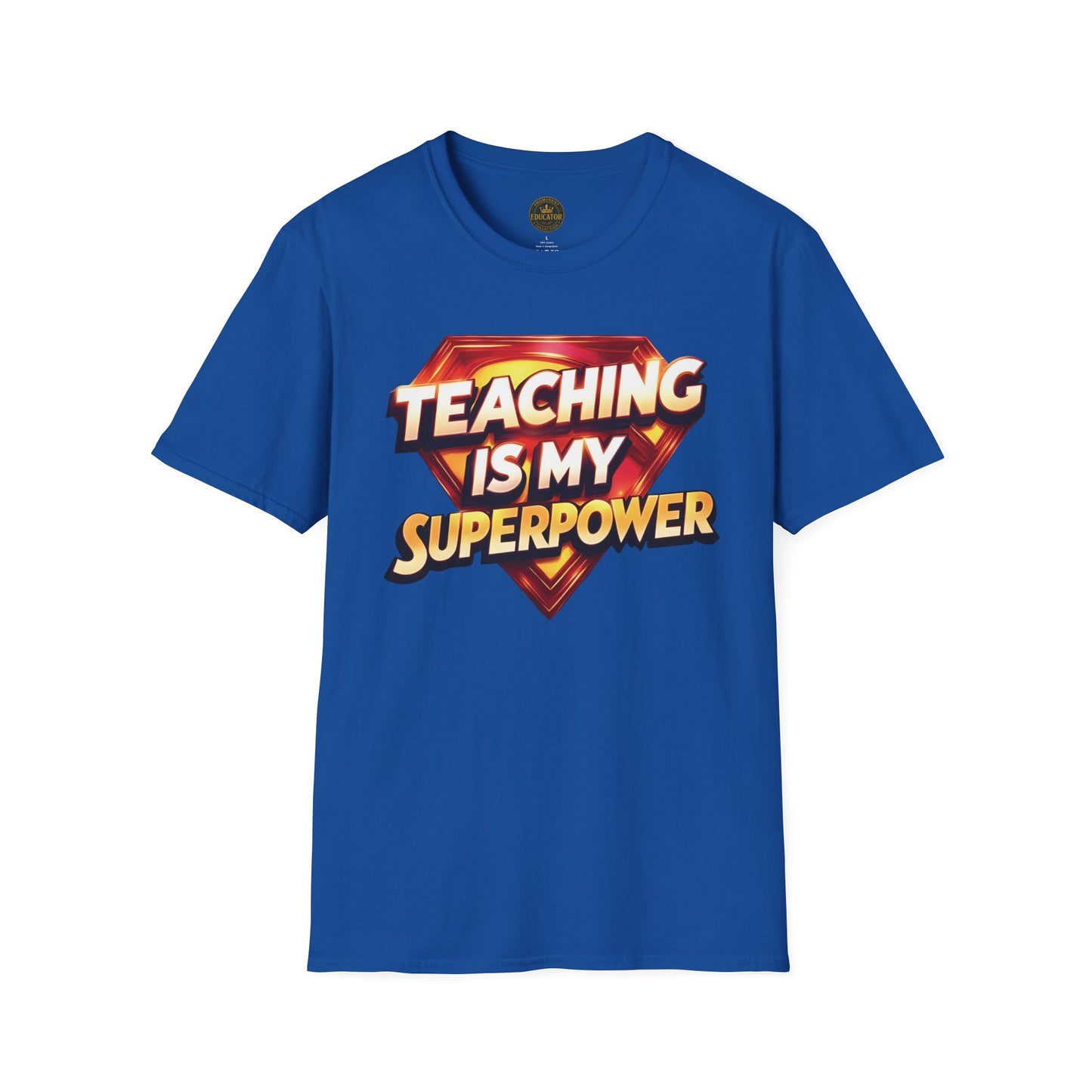 Prominent Educator Men Teaching is my Superpower - Teacher Tribute Tee