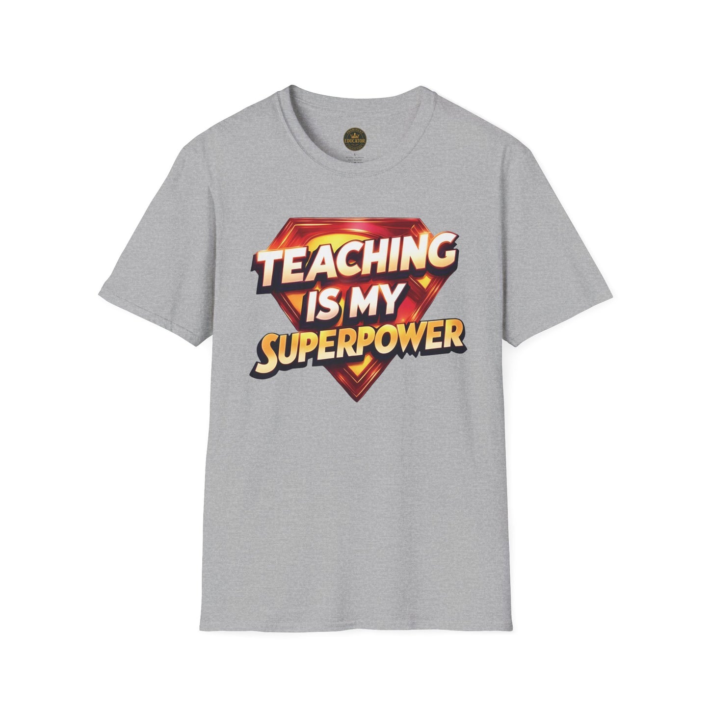 Prominent Educator Men Teaching is my Superpower - Teacher Tribute Tee