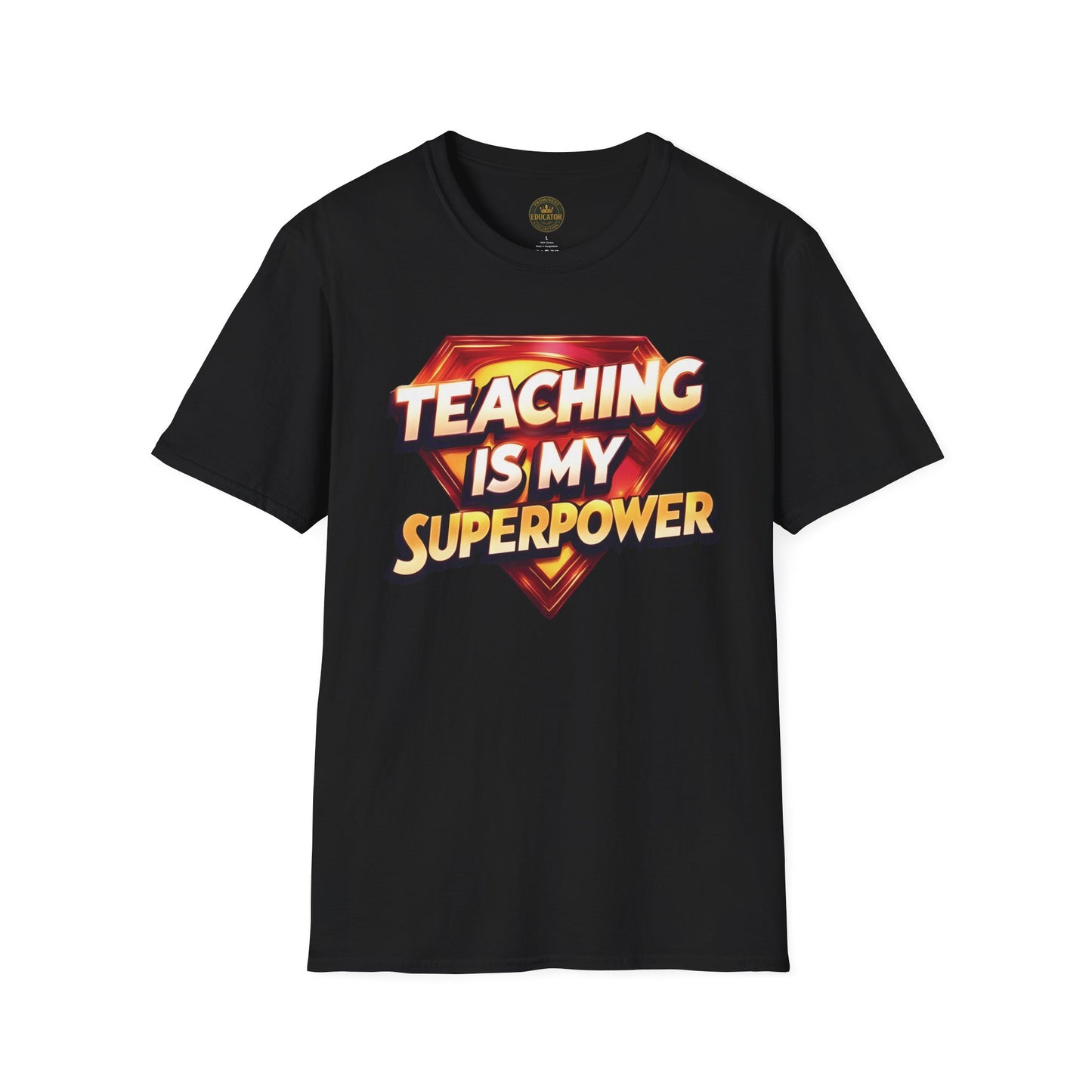 Prominent Educator Men Teaching is my Superpower - Teacher Tribute Tee