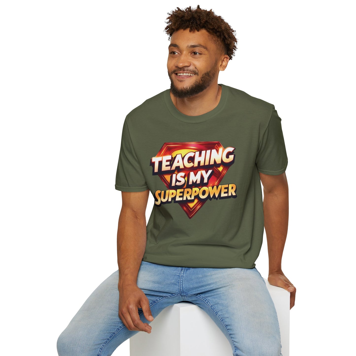 Prominent Educator Men Teaching is my Superpower - Teacher Tribute Tee
