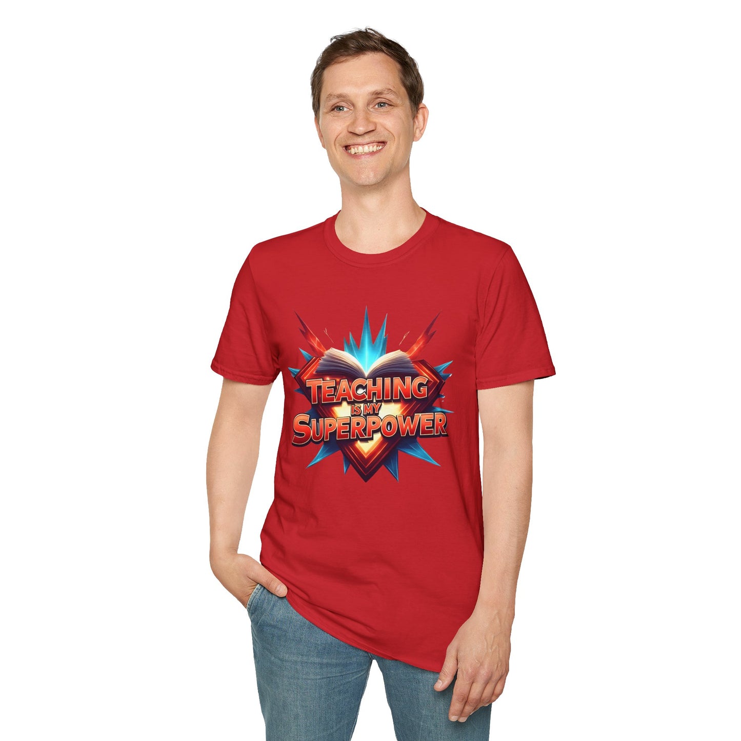 Teaching is my Superpower - Prominent Educator Men - Teacher Tribute Tee