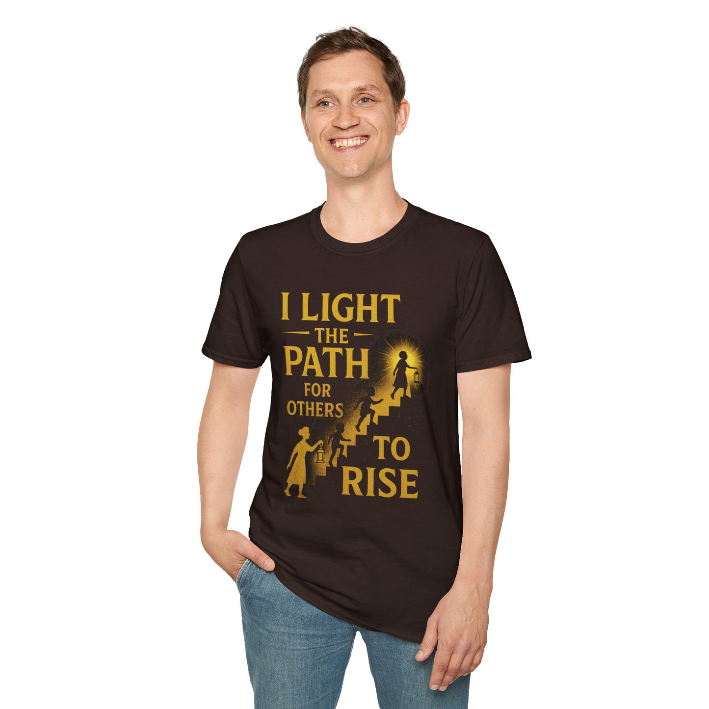 Prominent Educator Men - I Light the Path for Others to Rise Men - Teacher Tribute Tee