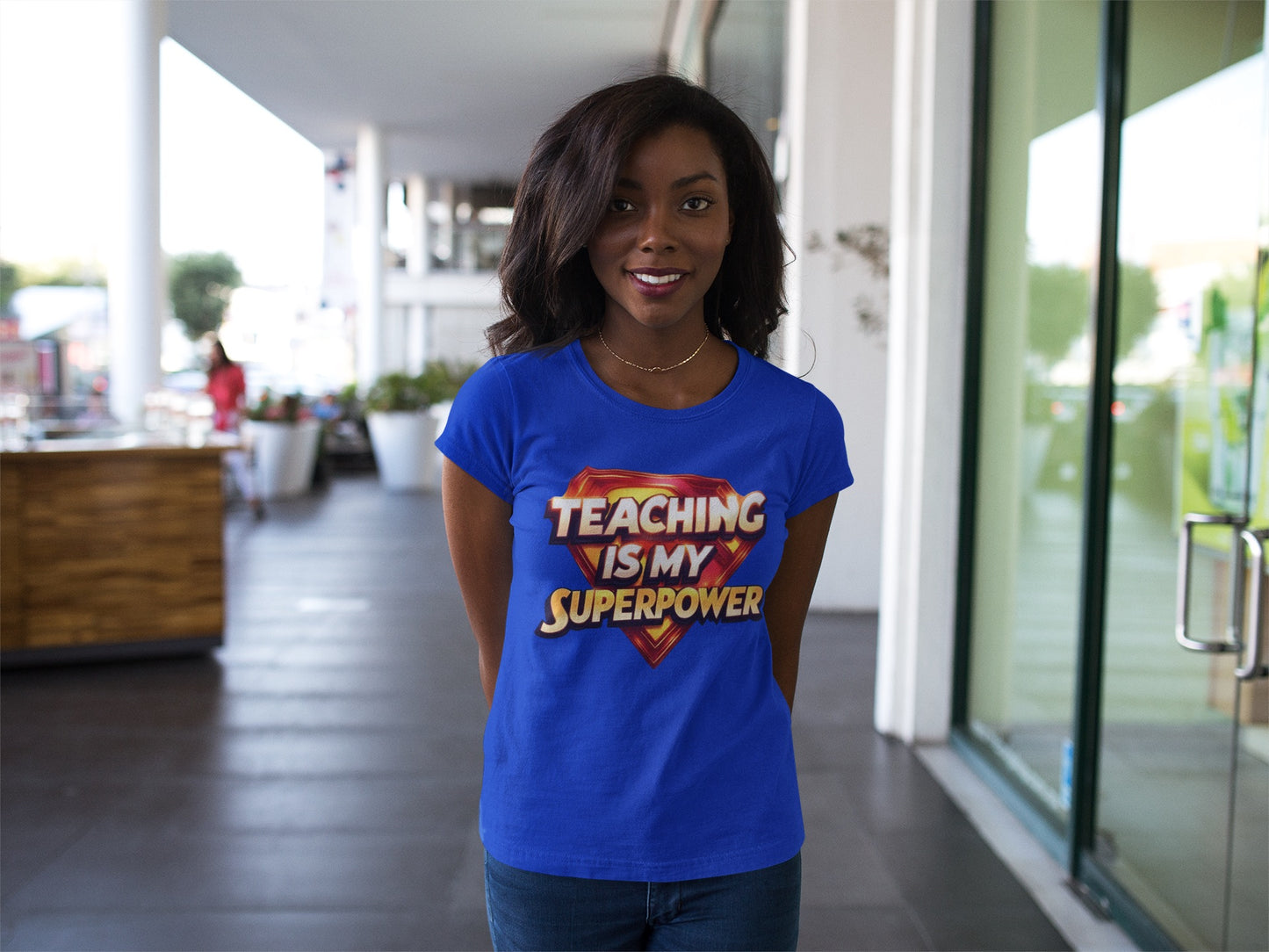 Teaching is my Superpower Prominent Educator Women - Teacher Tribute Tee