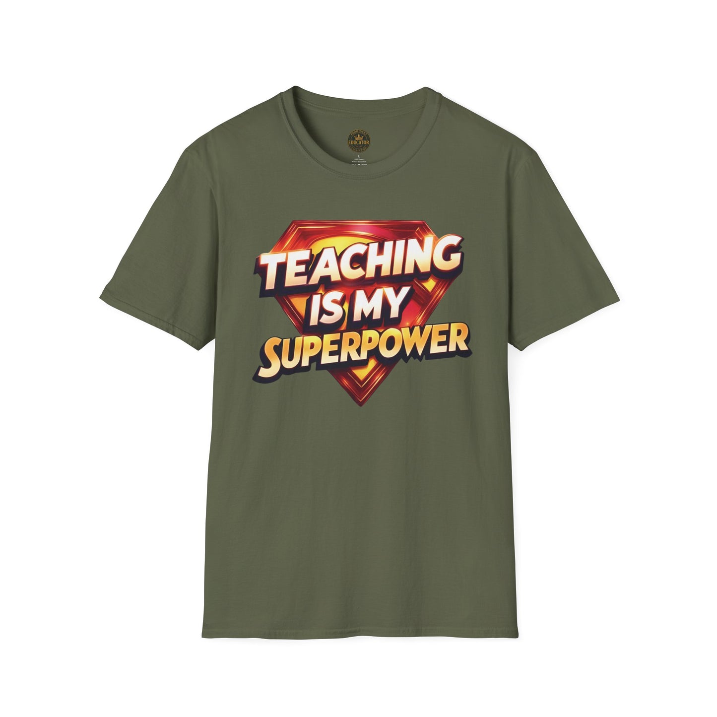Prominent Educator Men Teaching is my Superpower - Teacher Tribute Tee