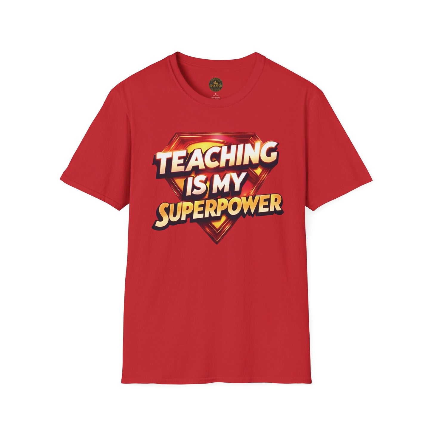 Prominent Educator Men Teaching is my Superpower - Teacher Tribute Tee