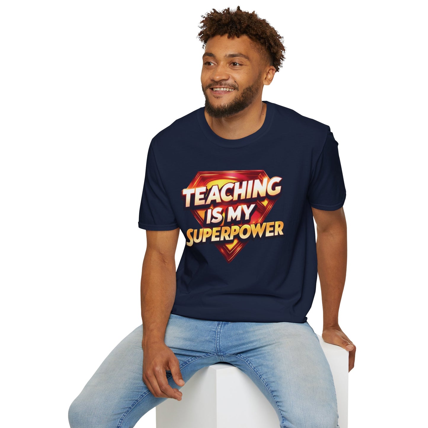 Prominent Educator Men Teaching is my Superpower - Teacher Tribute Tee