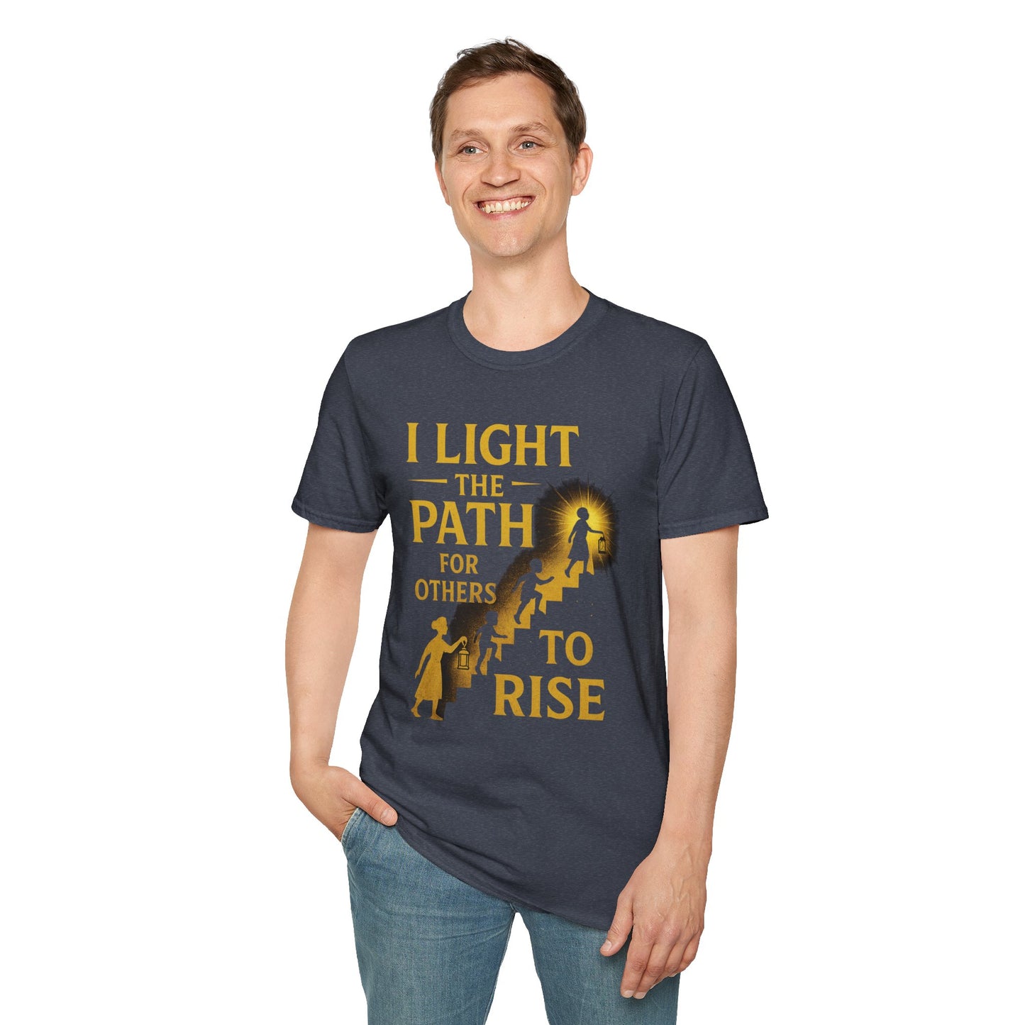 Prominent Educator Men - I Light the Path for Others to Rise Men - Teacher Tribute Tee