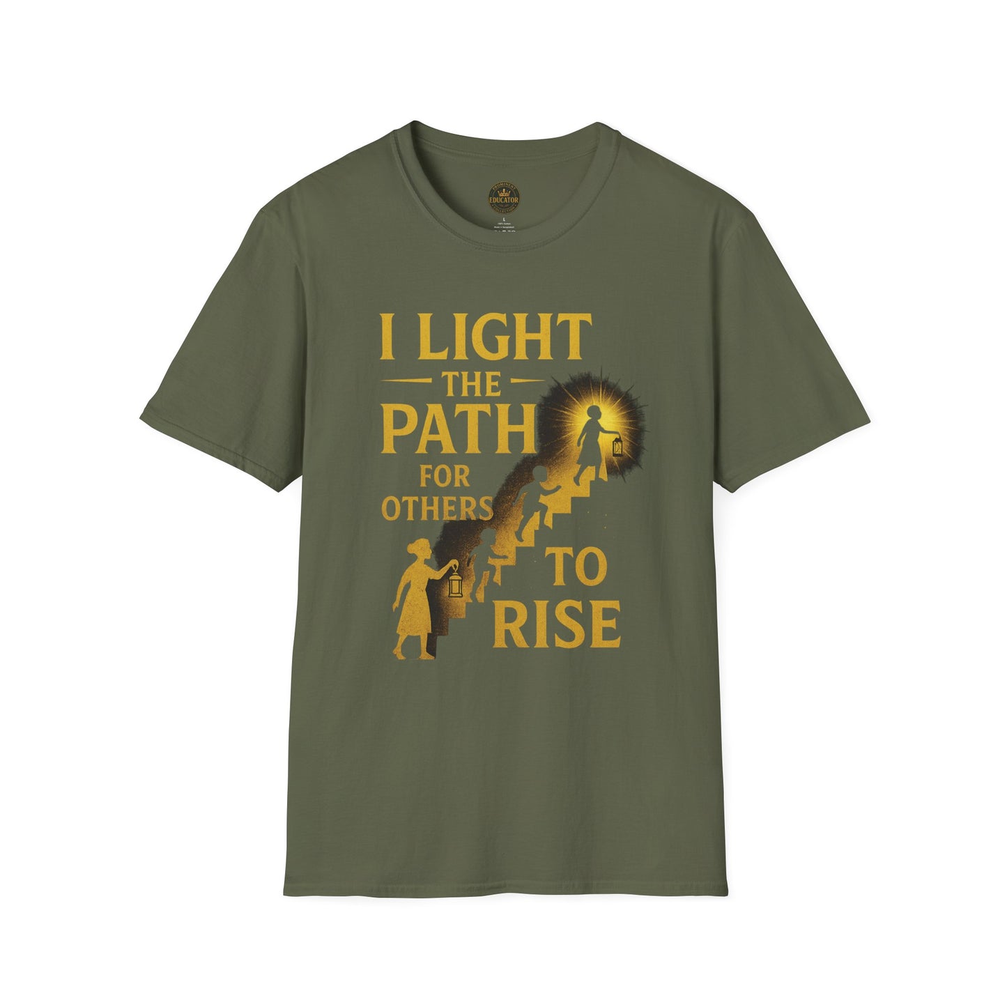 Prominent Educator Men - I Light the Path for Others to Rise Men - Teacher Tribute Tee