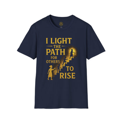Prominent Educator Men - I Light the Path for Others to Rise Men - Teacher Tribute Tee