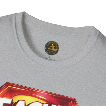 Prominent Educator Men Teaching is my Superpower - Teacher Tribute Tee
