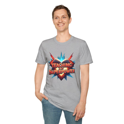 Teaching is my Superpower - Prominent Educator Men - Teacher Tribute Tee