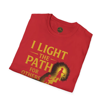 Prominent Educator Men - I Light the Path for Others to Rise Men - Teacher Tribute Tee