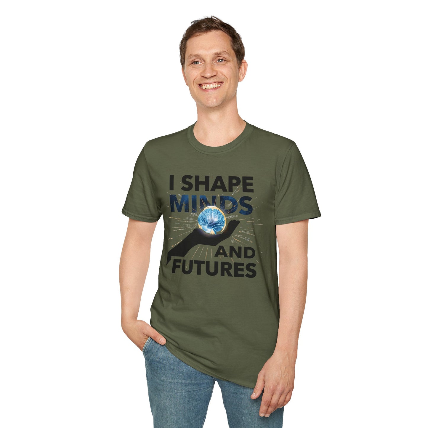 Prominent Educator Men - I Shape Minds and Futures Men - Teacher Tribute Tee
