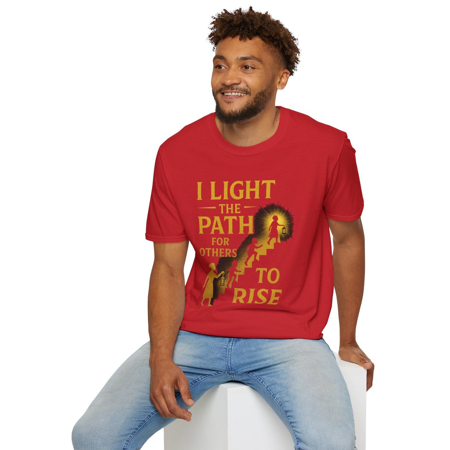 Prominent Educator Men - I Light the Path for Others to Rise Men - Teacher Tribute Tee