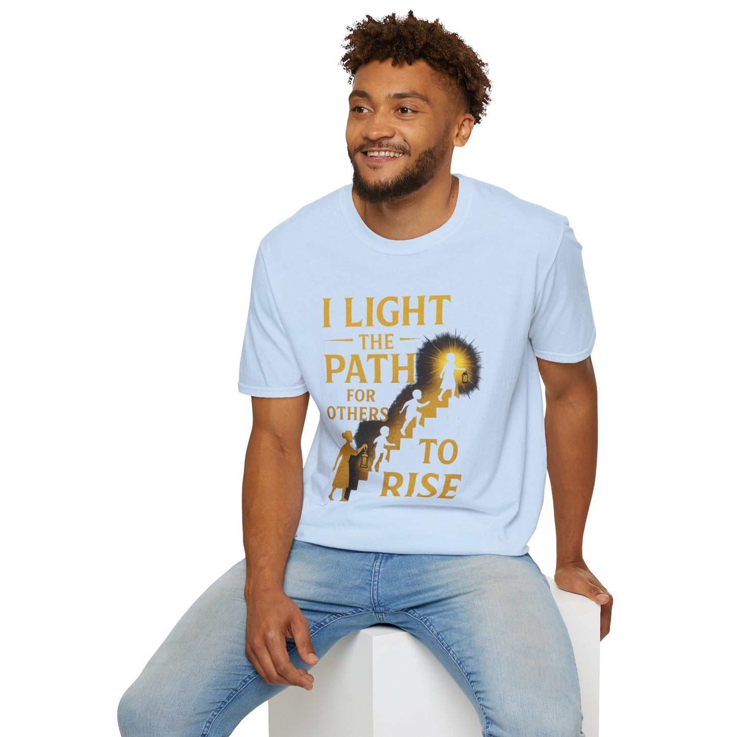 Prominent Educator Men - I Light the Path for Others to Rise Men - Teacher Tribute Tee