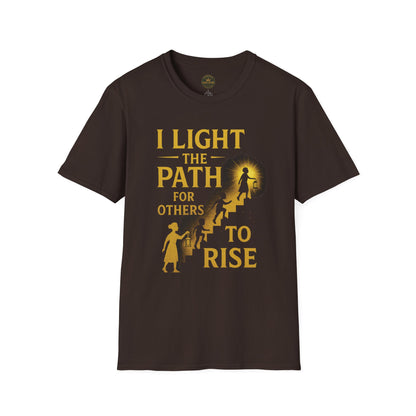 Prominent Educator Men - I Light the Path for Others to Rise Men - Teacher Tribute Tee