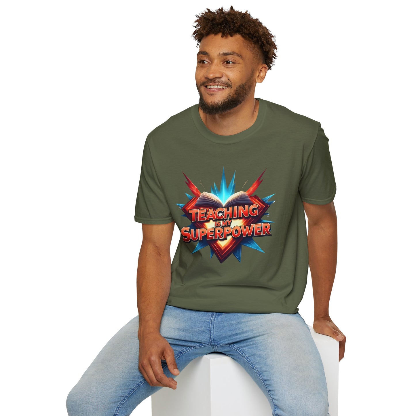 Teaching is my Superpower - Prominent Educator Men - Teacher Tribute Tee