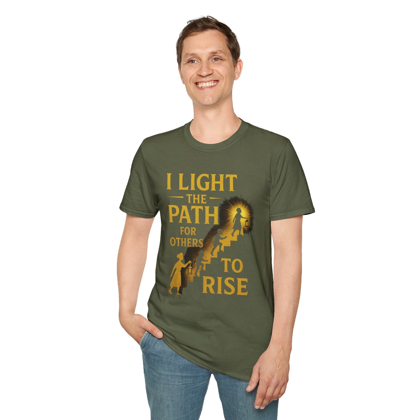Prominent Educator Men - I Light the Path for Others to Rise Men - Teacher Tribute Tee