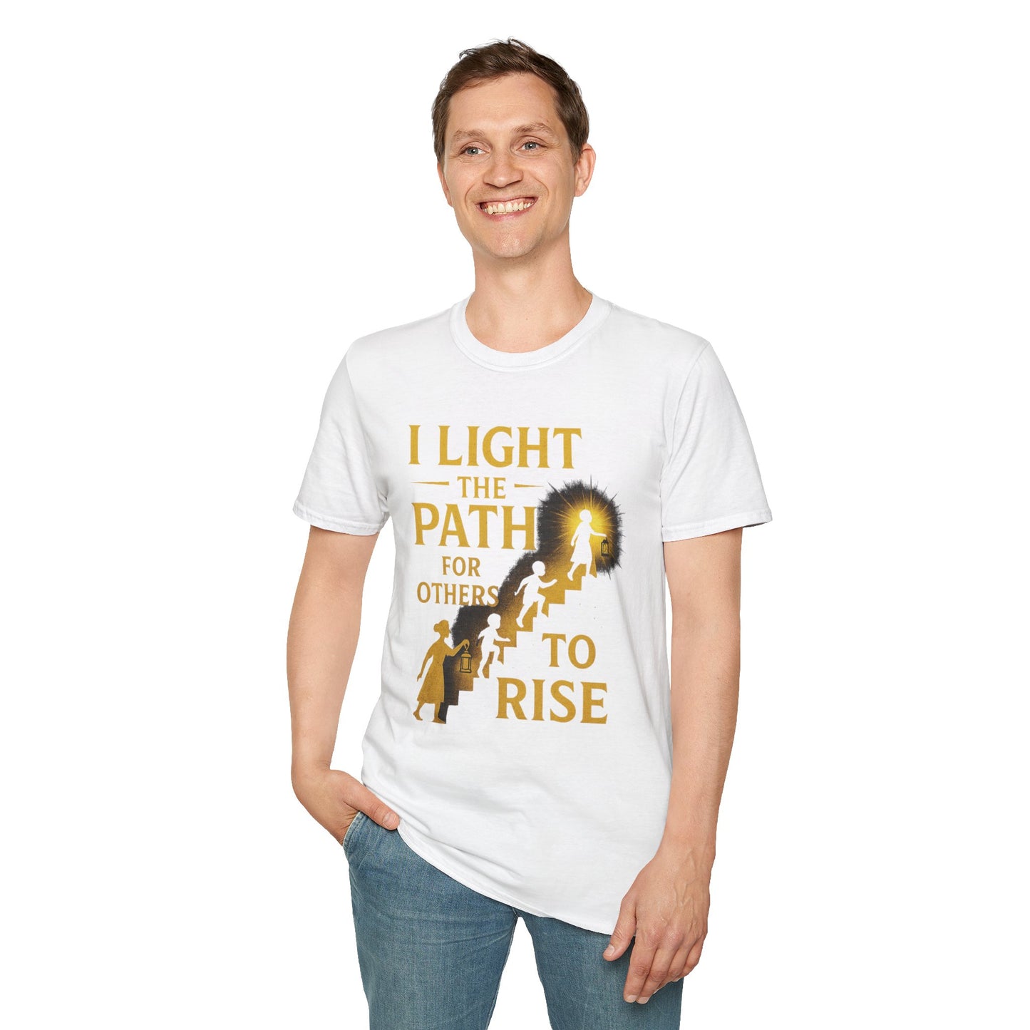 Prominent Educator Men - I Light the Path for Others to Rise Men - Teacher Tribute Tee