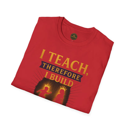 Prominent Educator Men I Teach Therefore I Build Kings and Queens Men - Teacher Tribute Tee