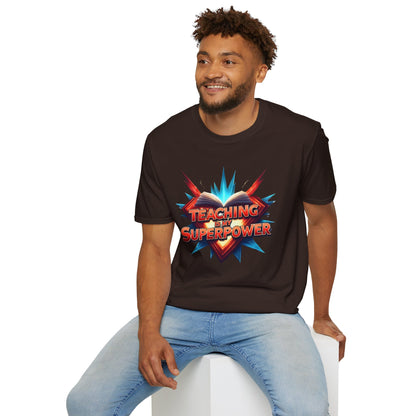 Teaching is my Superpower - Prominent Educator Men - Teacher Tribute Tee