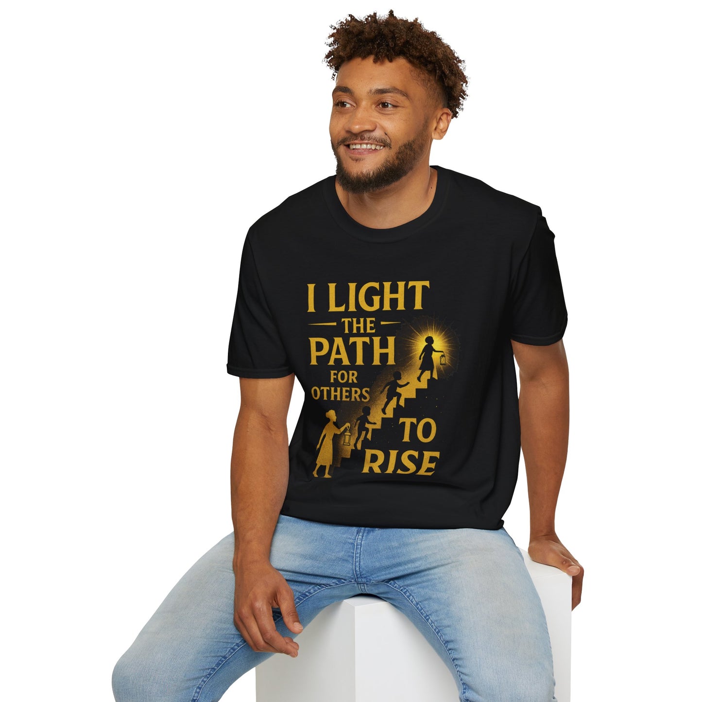 Prominent Educator Men - I Light the Path for Others to Rise Men - Teacher Tribute Tee