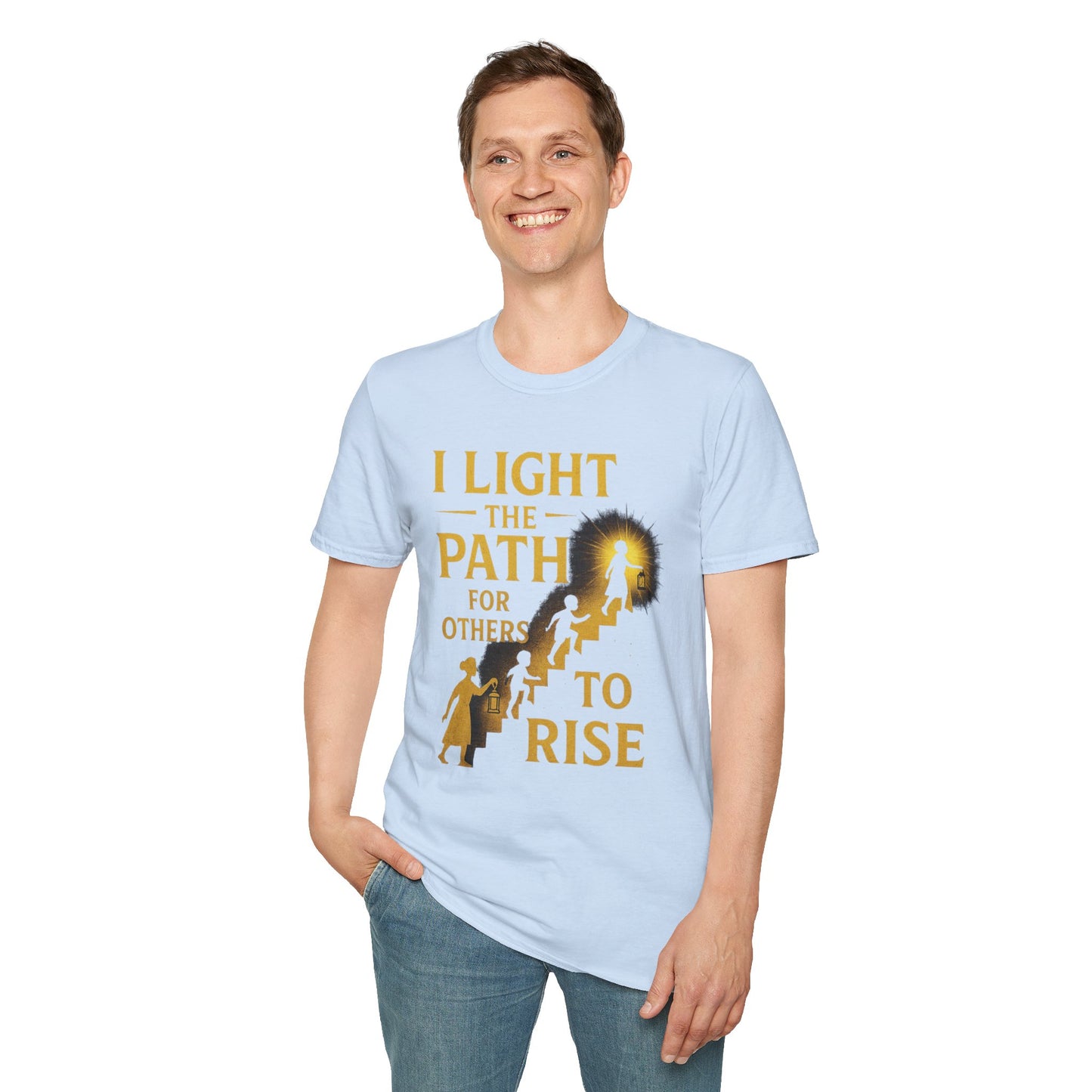 Prominent Educator Men - I Light the Path for Others to Rise Men - Teacher Tribute Tee
