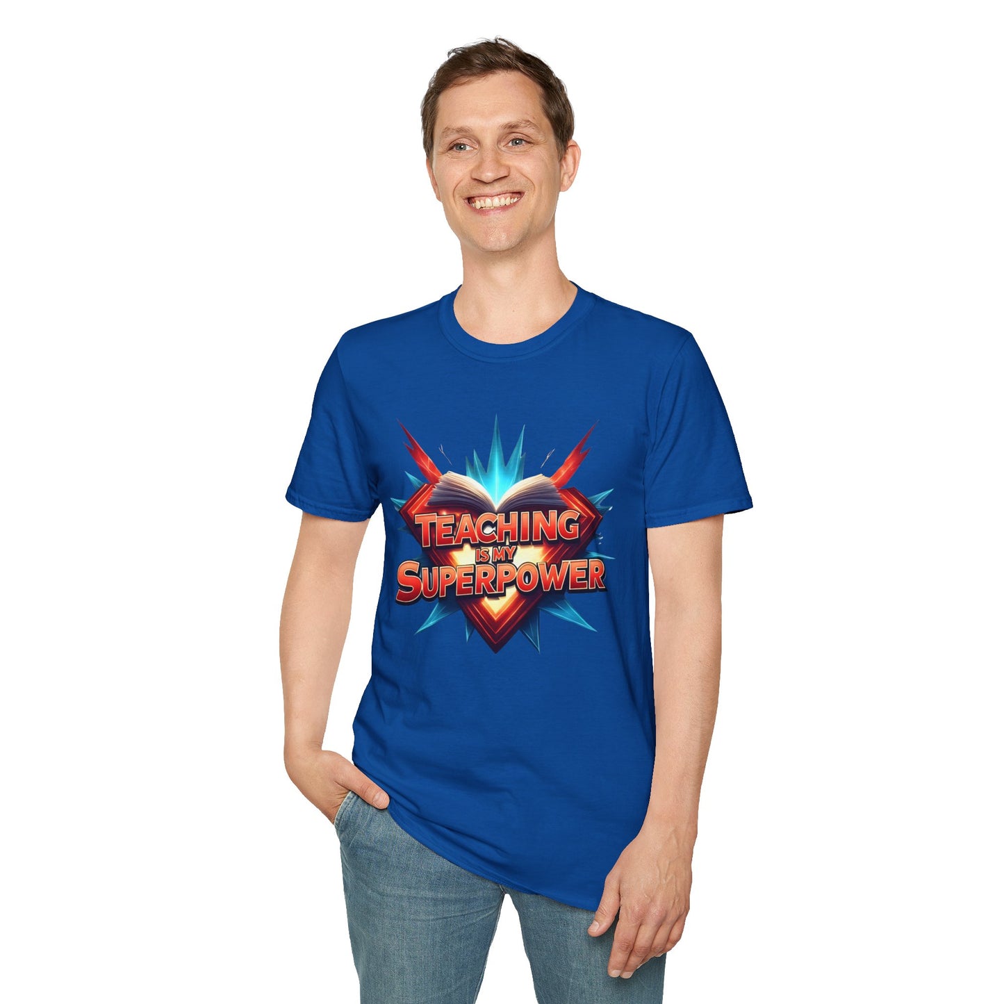 Teaching is my Superpower - Prominent Educator Men - Teacher Tribute Tee