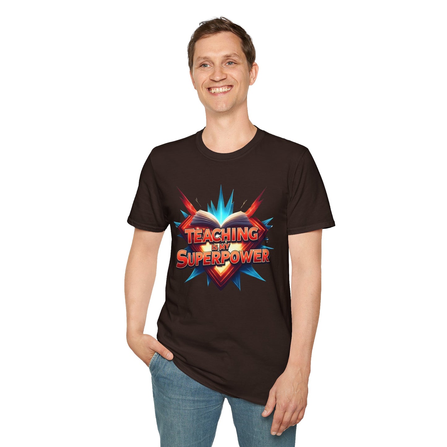 Teaching is my Superpower - Prominent Educator Men - Teacher Tribute Tee