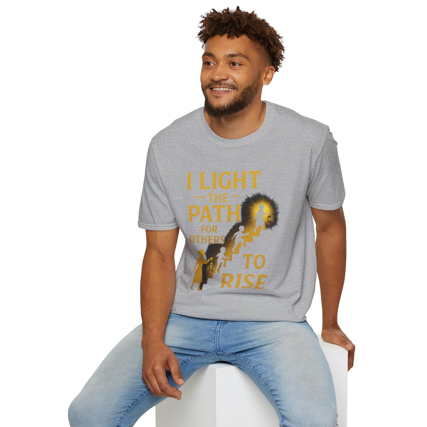 Prominent Educator Men - I Light the Path for Others to Rise Men - Teacher Tribute Tee