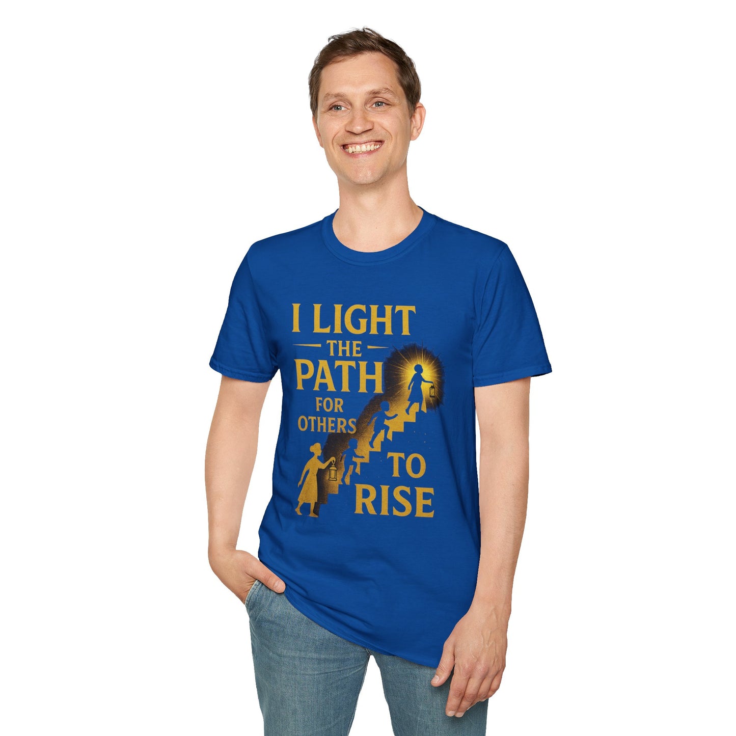 Prominent Educator Men - I Light the Path for Others to Rise Men - Teacher Tribute Tee