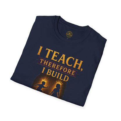 Prominent Educator Men I Teach Therefore I Build Kings and Queens Men - Teacher Tribute Tee