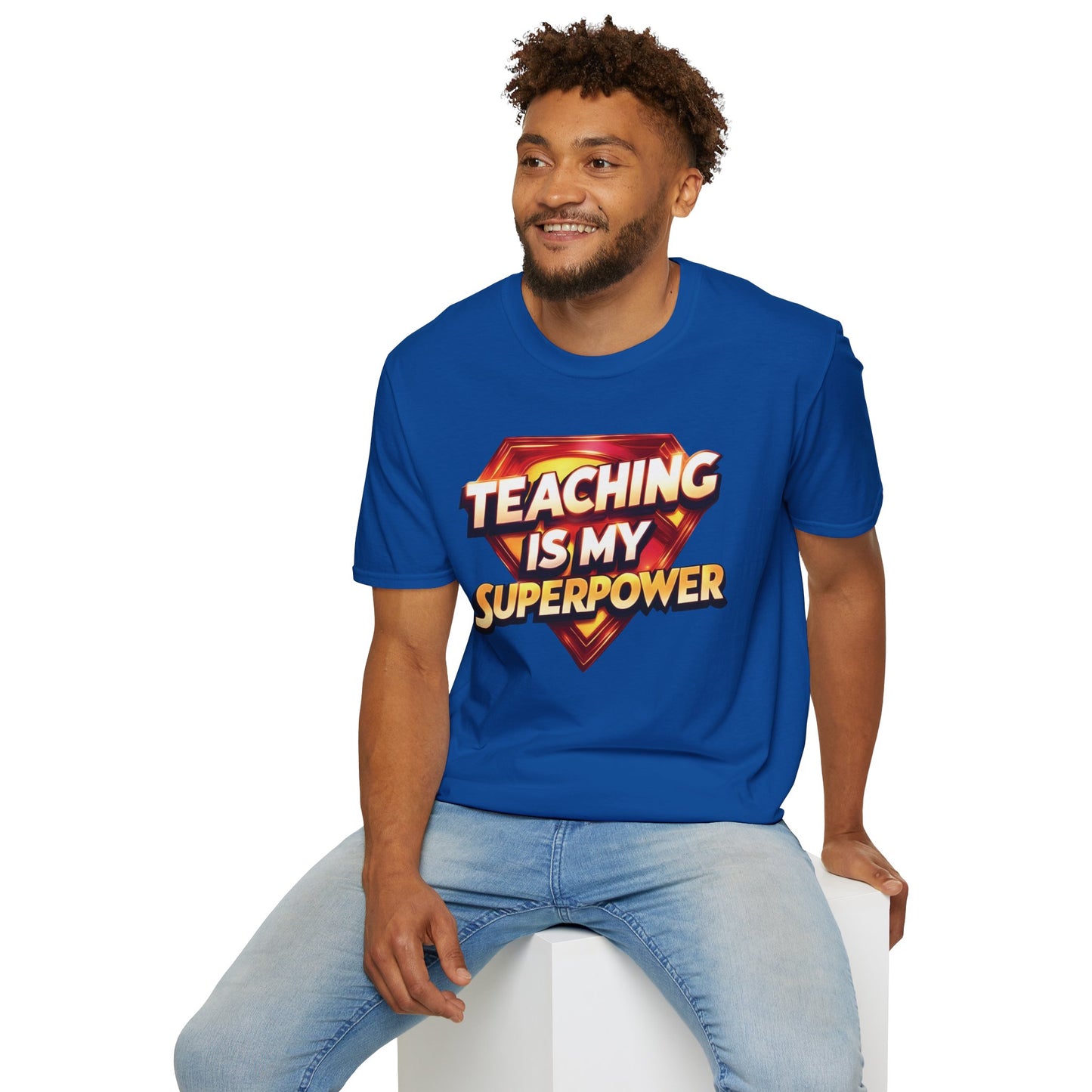 Prominent Educator Men Teaching is my Superpower - Teacher Tribute Tee