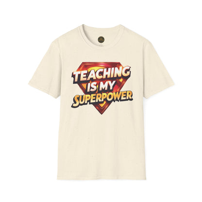 Prominent Educator Men Teaching is my Superpower - Teacher Tribute Tee