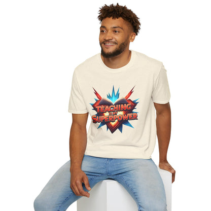 Teaching is my Superpower - Prominent Educator Men - Teacher Tribute Tee