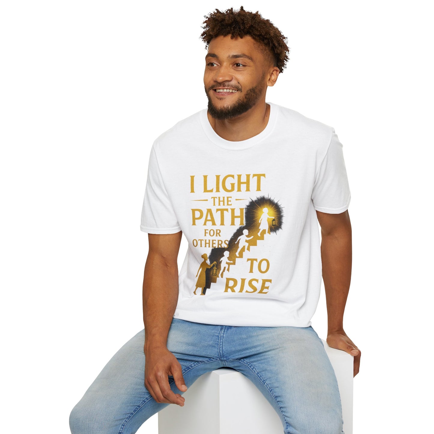 Prominent Educator Men - I Light the Path for Others to Rise Men - Teacher Tribute Tee