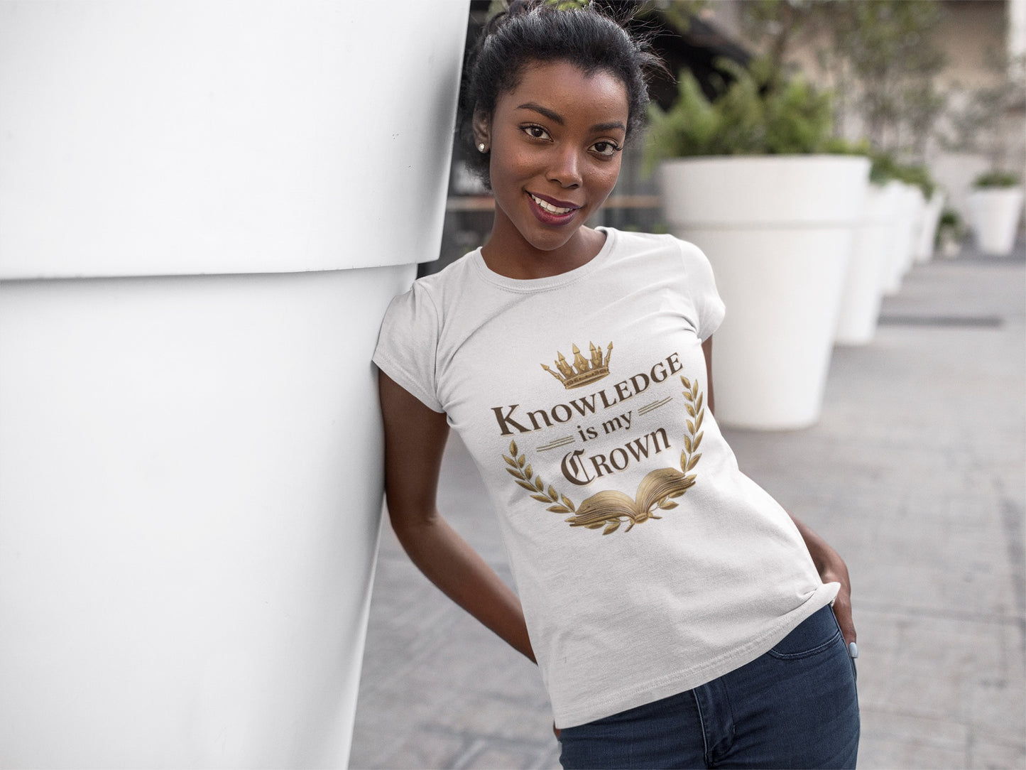 Prominent Educator Women - Knowledge is my Crown Women - Teacher Tribute Tee