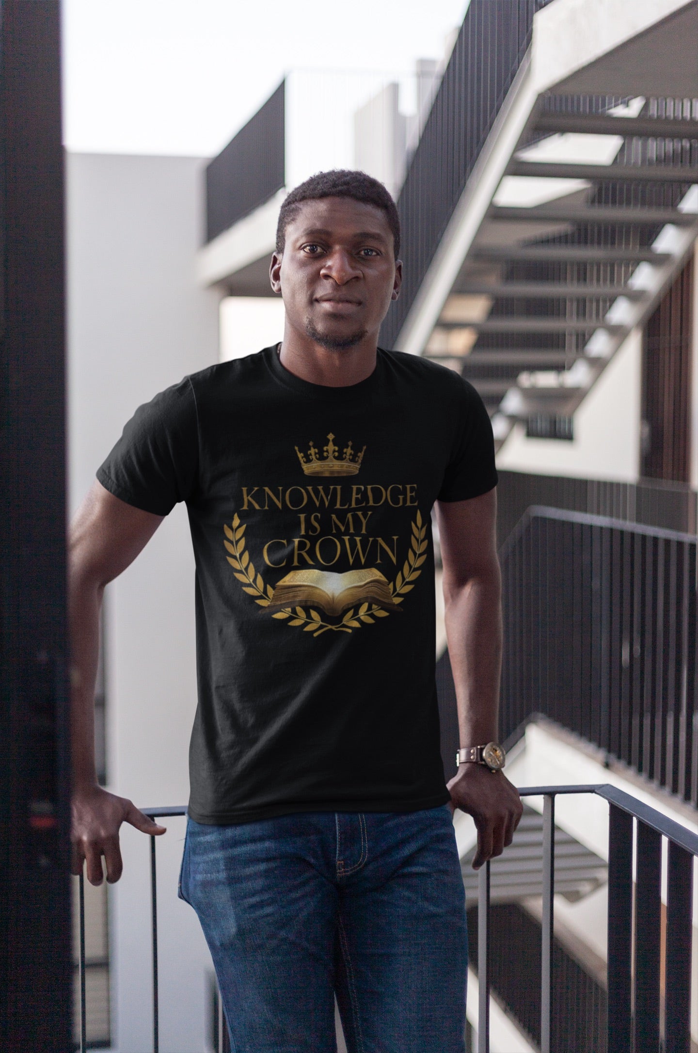 Prominent Educator Men - Knowledge is my Crown - Teacher Tribute Tee