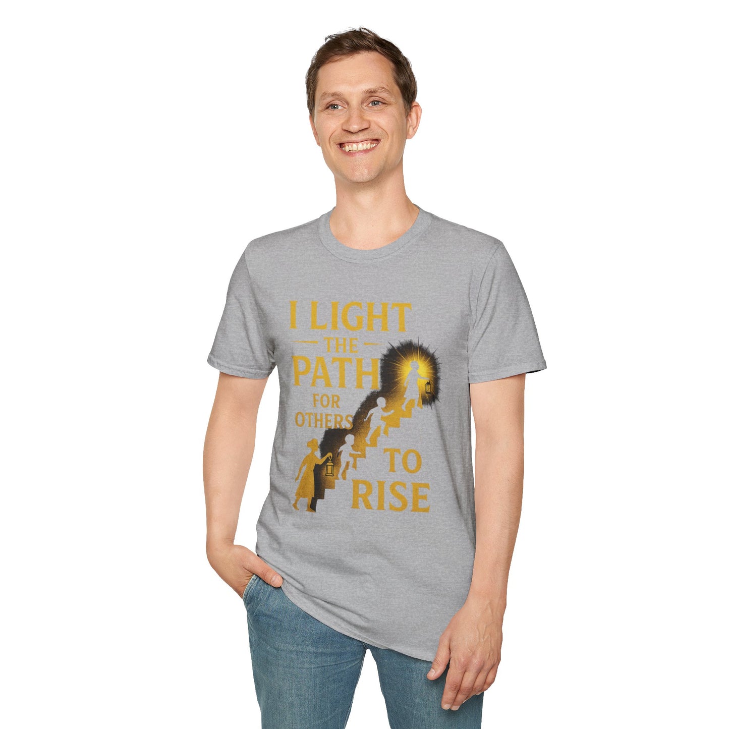 Prominent Educator Men - I Light the Path for Others to Rise Men - Teacher Tribute Tee