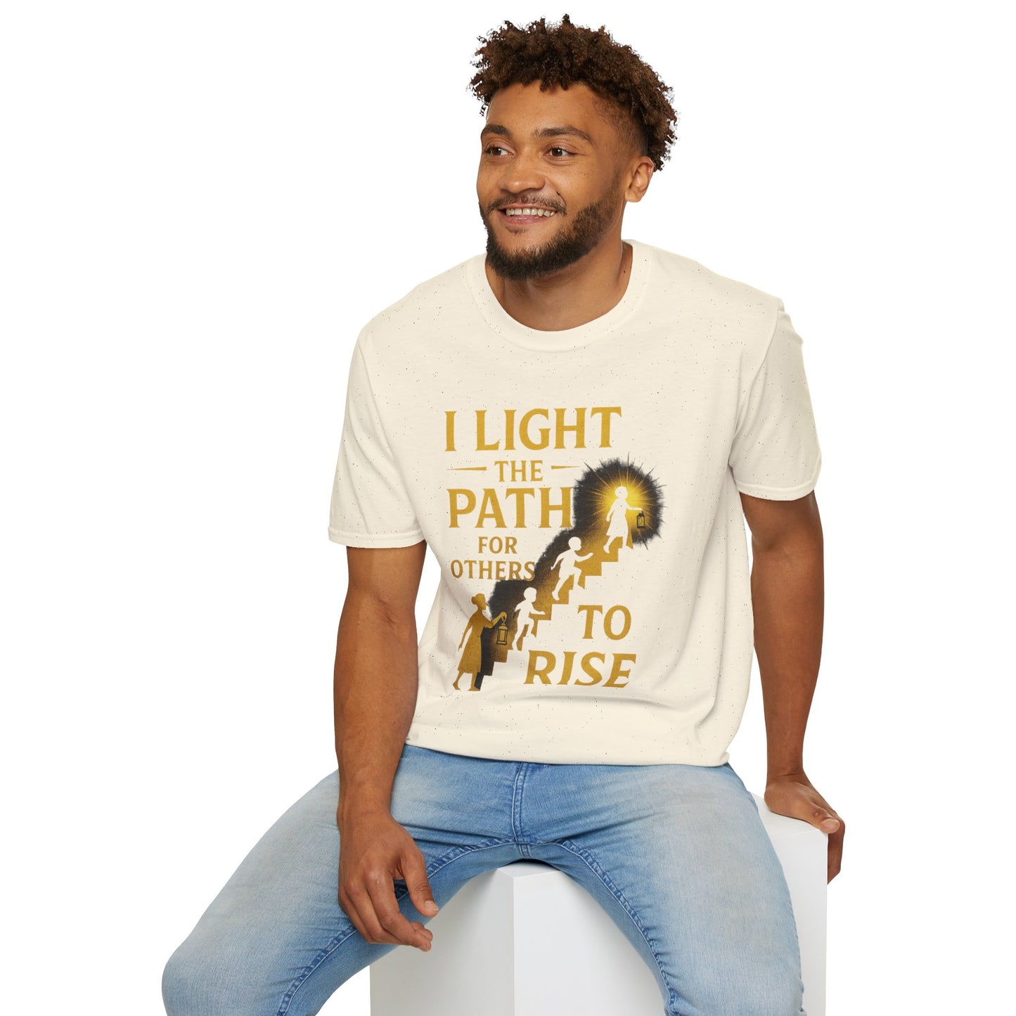 Prominent Educator Men - I Light the Path for Others to Rise Men - Teacher Tribute Tee