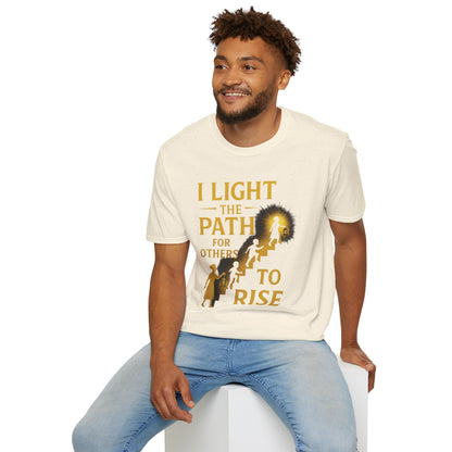 Prominent Educator Men - I Light the Path for Others to Rise Men - Teacher Tribute Tee