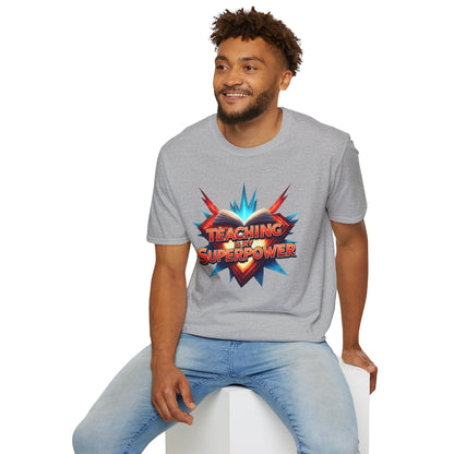 Teaching is my Superpower - Prominent Educator Men - Teacher Tribute Tee