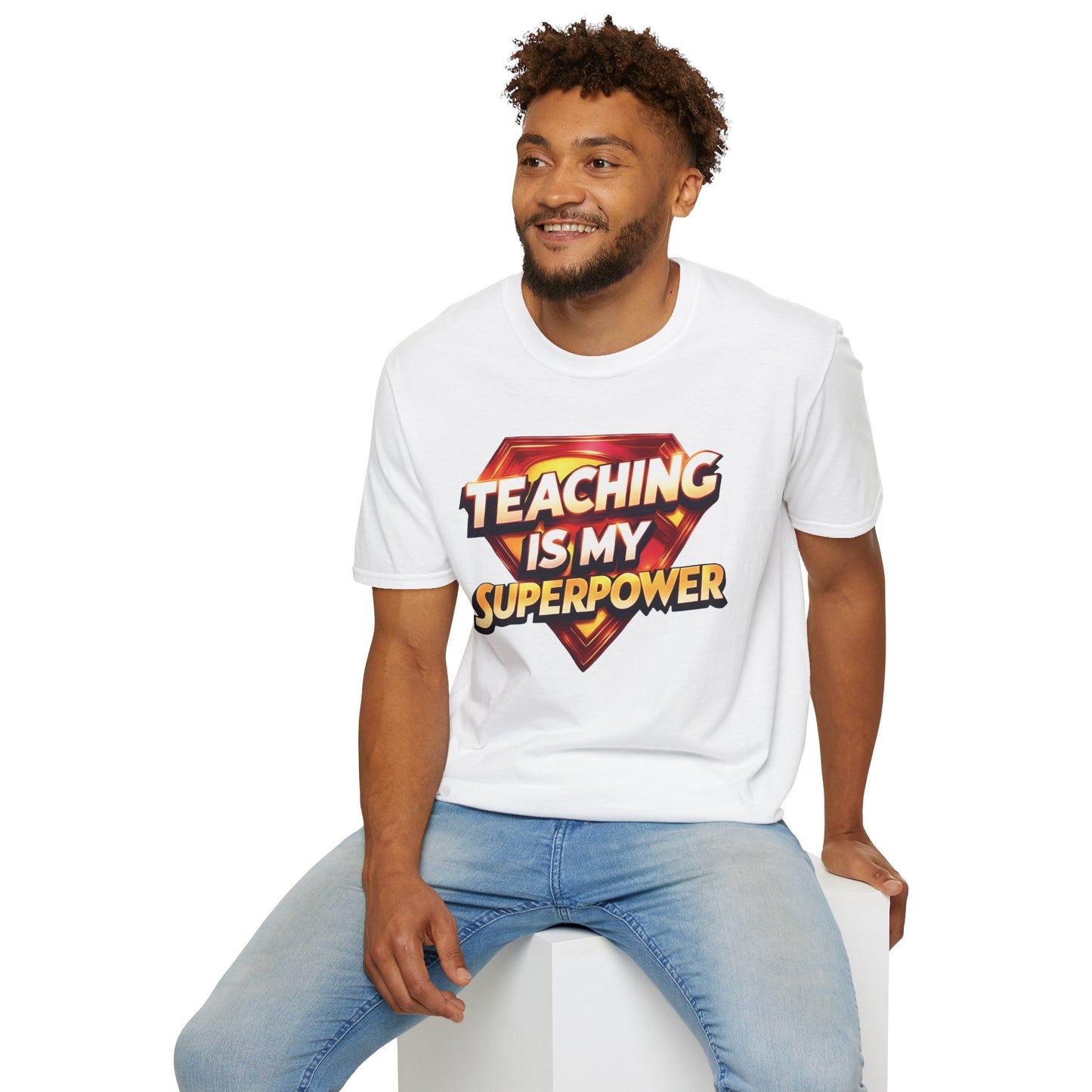 Prominent Educator Men Teaching is my Superpower - Teacher Tribute Tee