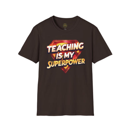 Prominent Educator Men Teaching is my Superpower - Teacher Tribute Tee