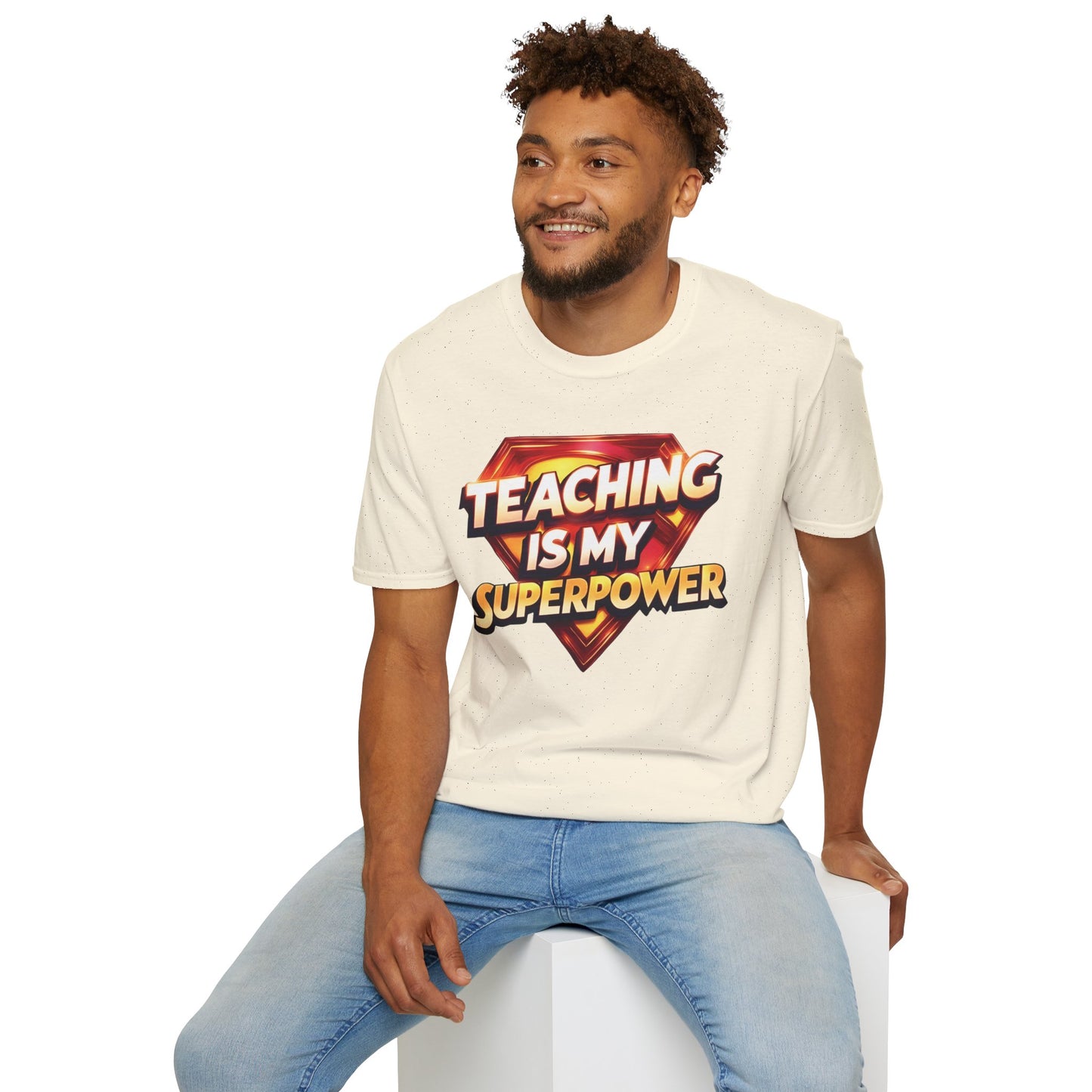 Prominent Educator Men Teaching is my Superpower - Teacher Tribute Tee