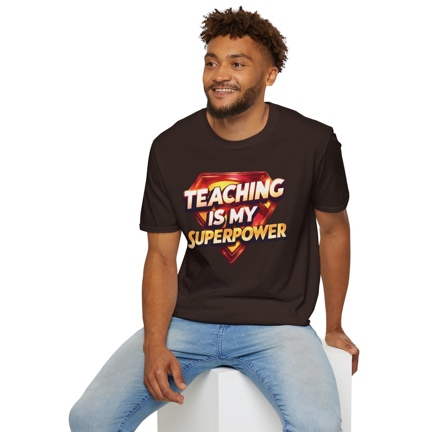 Prominent Educator Men Teaching is my Superpower - Teacher Tribute Tee