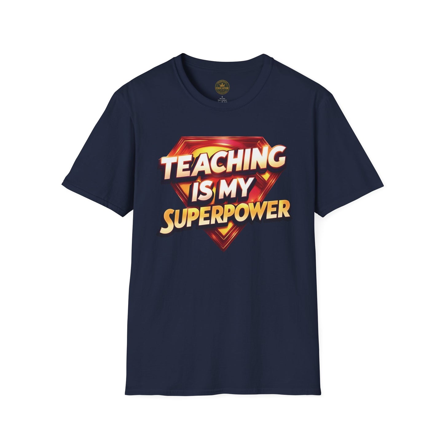 Prominent Educator Men Teaching is my Superpower - Teacher Tribute Tee