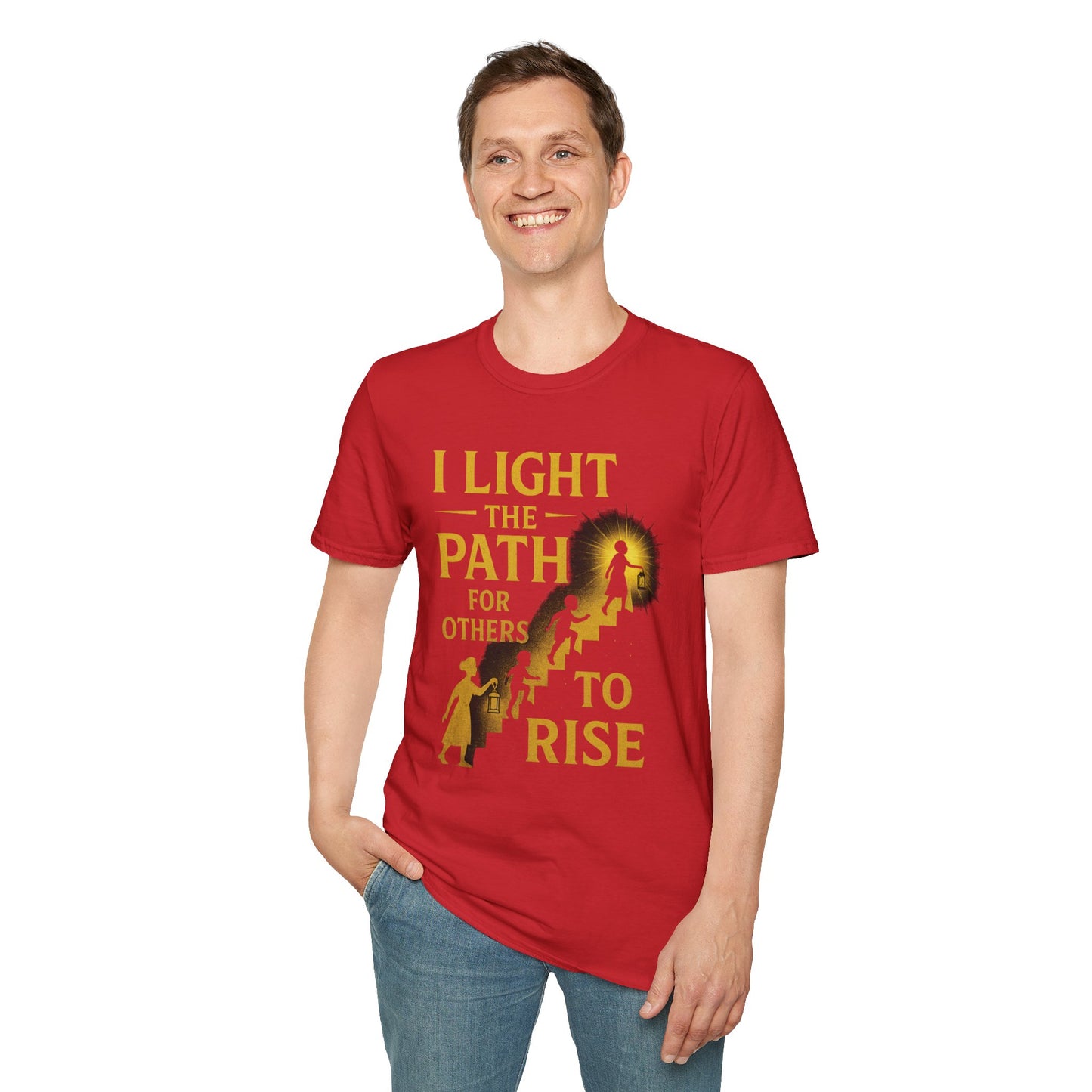 Prominent Educator Men - I Light the Path for Others to Rise Men - Teacher Tribute Tee